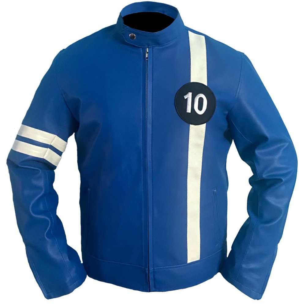 Ben 10 Blue Color Inspired Faux Leather Jacket