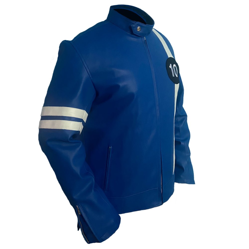 Ben 10 Blue Color Inspired Faux Leather Jacket - Image 6