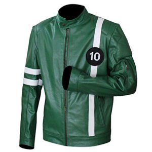 Ben 10 Dark Green Inspired Faux Leather Jacket